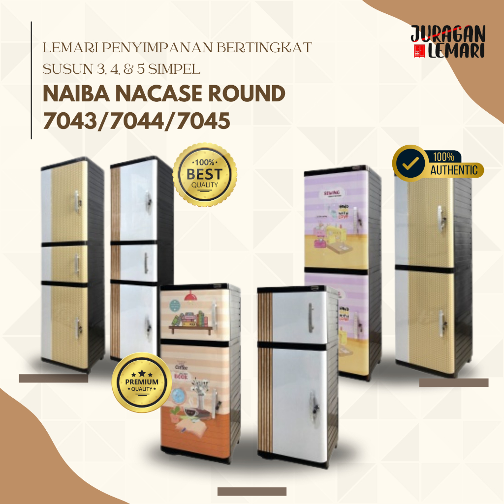 LEMARI NACASE SUSUN 3,4,5 | LEMARI NACASE ROUND AESTHETIC | NAIBA NACASE ROUND 7043/7044/7045 | NACA