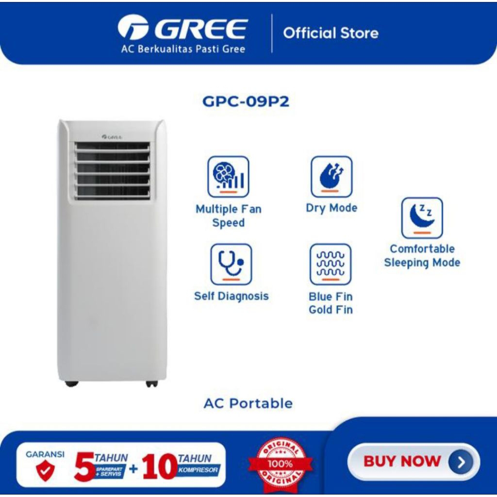 AC PORTABEL GREE 1 PK GPC-09P2 AC GREE 1PK PORTABLE 1 PK