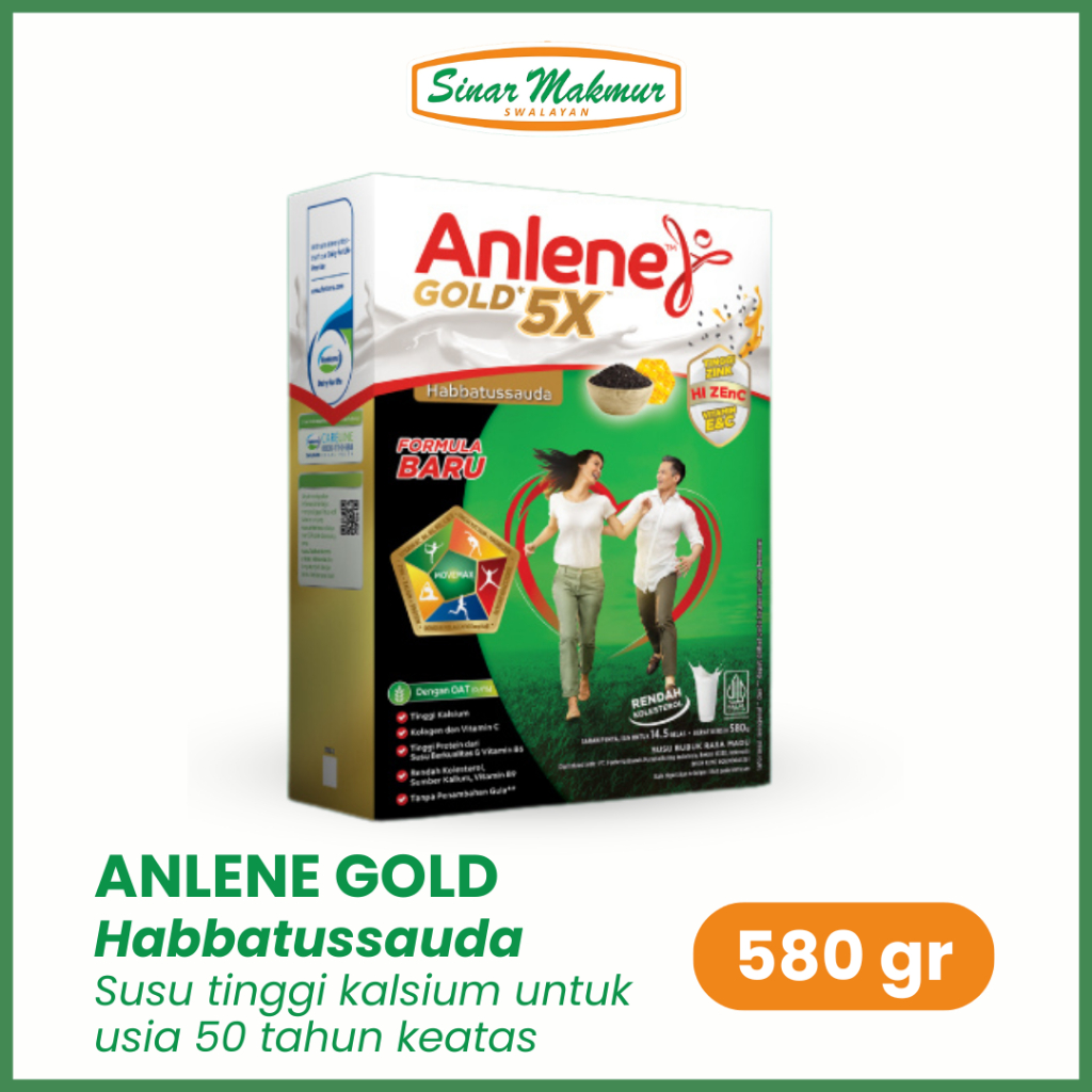 

Anlene Gold Kardus 580gr Habbatussauda - Susu Tinggi Kalsium Usia 50th Keatas