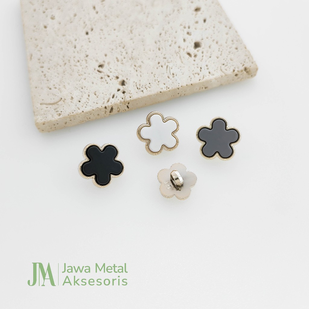Jawa Plastic Button Kancing Baju Plastik Warna Warni Bunga Kecil Premium Aesthetic 15mm 18mm JLZ-B31