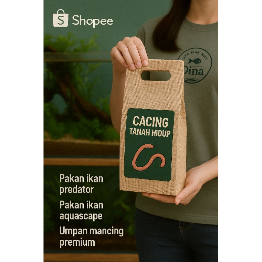 Cacing Tanah Biasa Fresh / Hidup