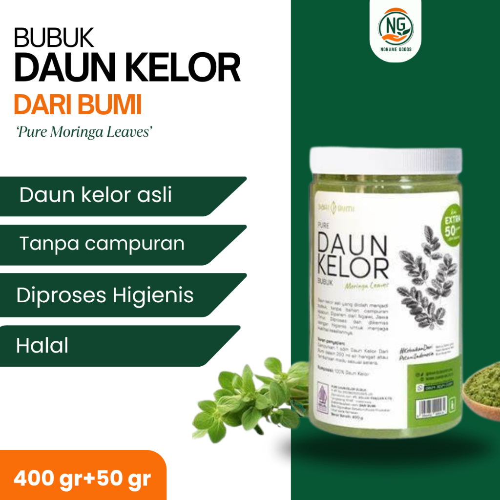 

DAUN KELOR BUBUK DARI BUMI 400gr Extra 50gr
