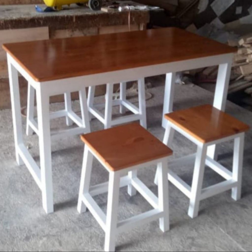 meja makan cafe, meja Makan kayu jati Belanda meja bar cafe