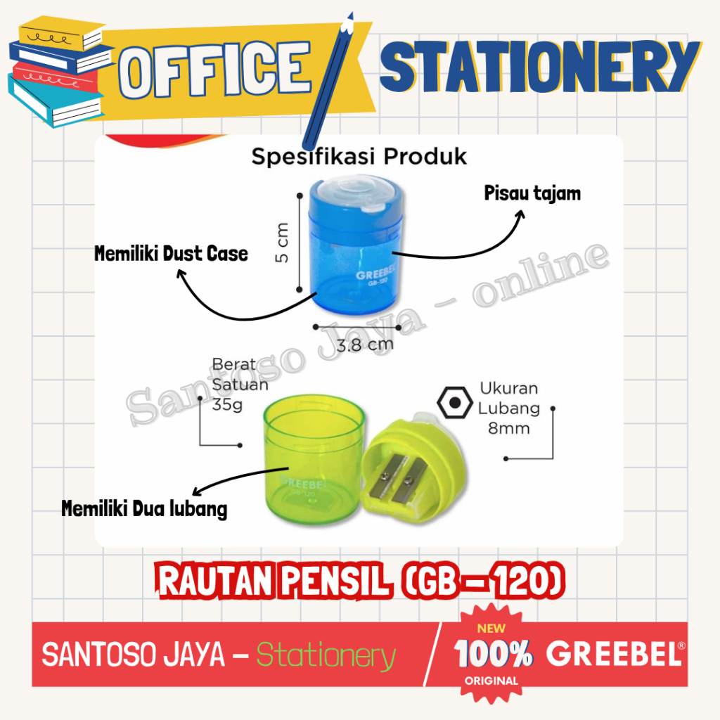 

Rautan Pensil GREEBEL - Pencil Sharpener GREEBEL - Serutan New Model