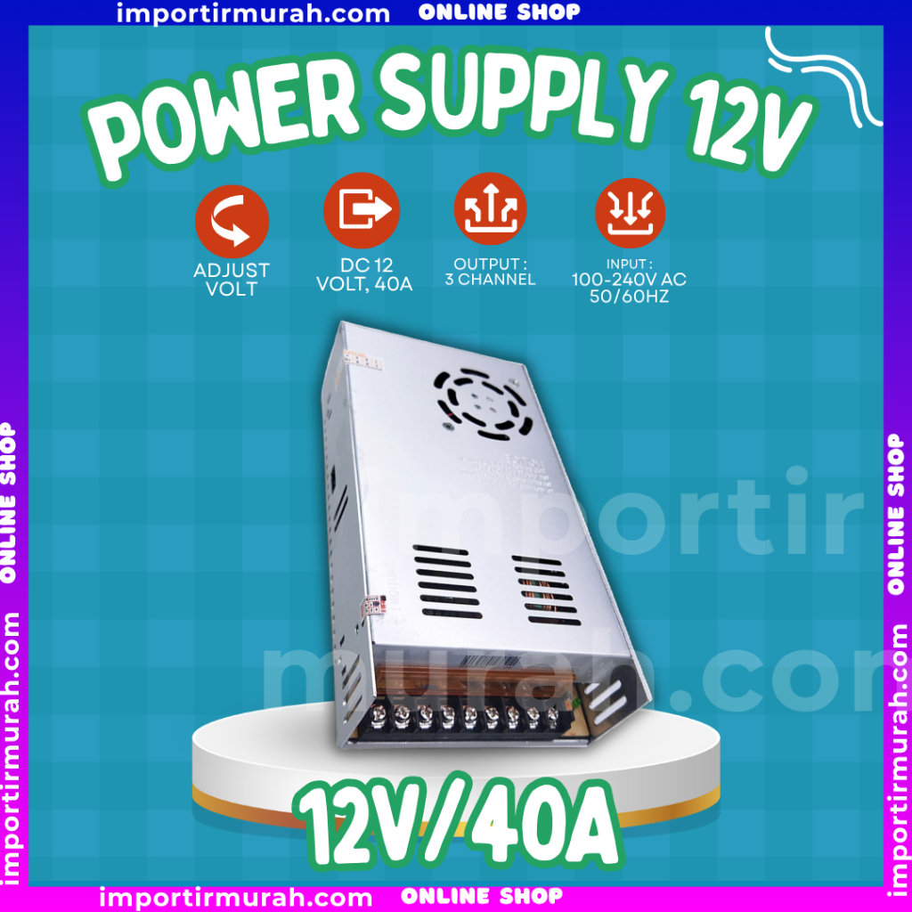 POWER SUPPLY 12V 40A PSU JARING 12 Volt 40 Ampere BIG POWER