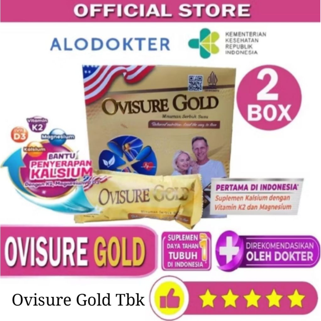 

Ovisure Gold Terbaru USA Susu Kesehatan Tulang Sendi Paket 2 Box