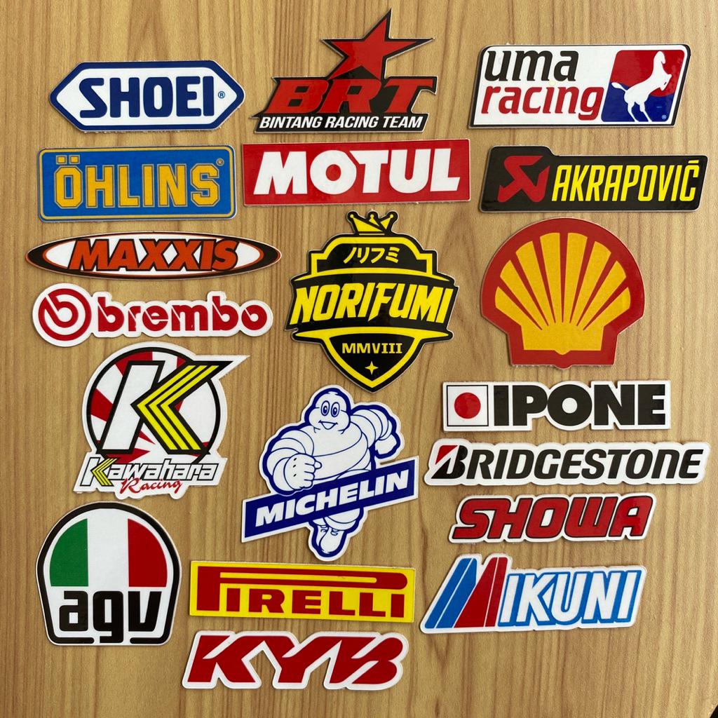 

Sticker Motor Racing Michelin Kawahara Shell Norifumi Motul Stiker Aesthetic Laptop Tumblr Helm