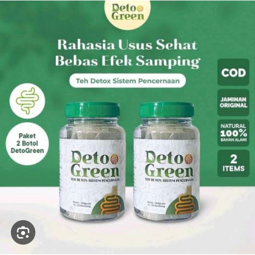 

2 BOTOL Deto green teh herbal