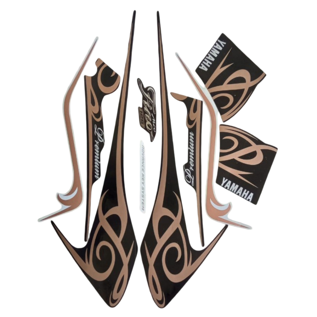 Stiker Striping Motor Yamaha Fino 125 Premium 2017 Hitam Full Body Berkualitas Terbaik