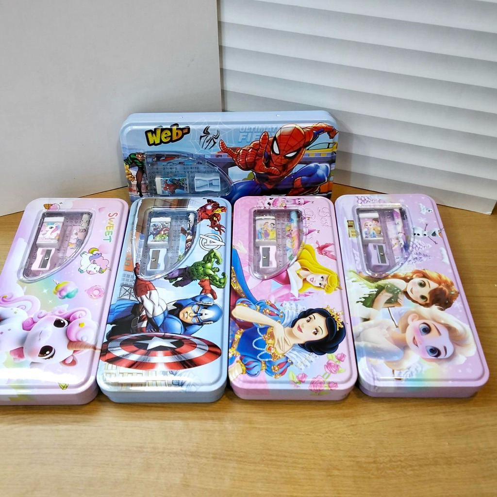 

TEMPAT PINSIL KALENG SET 99-38 SPIDERMAN UNICORN PRINCESS CAPTAIN