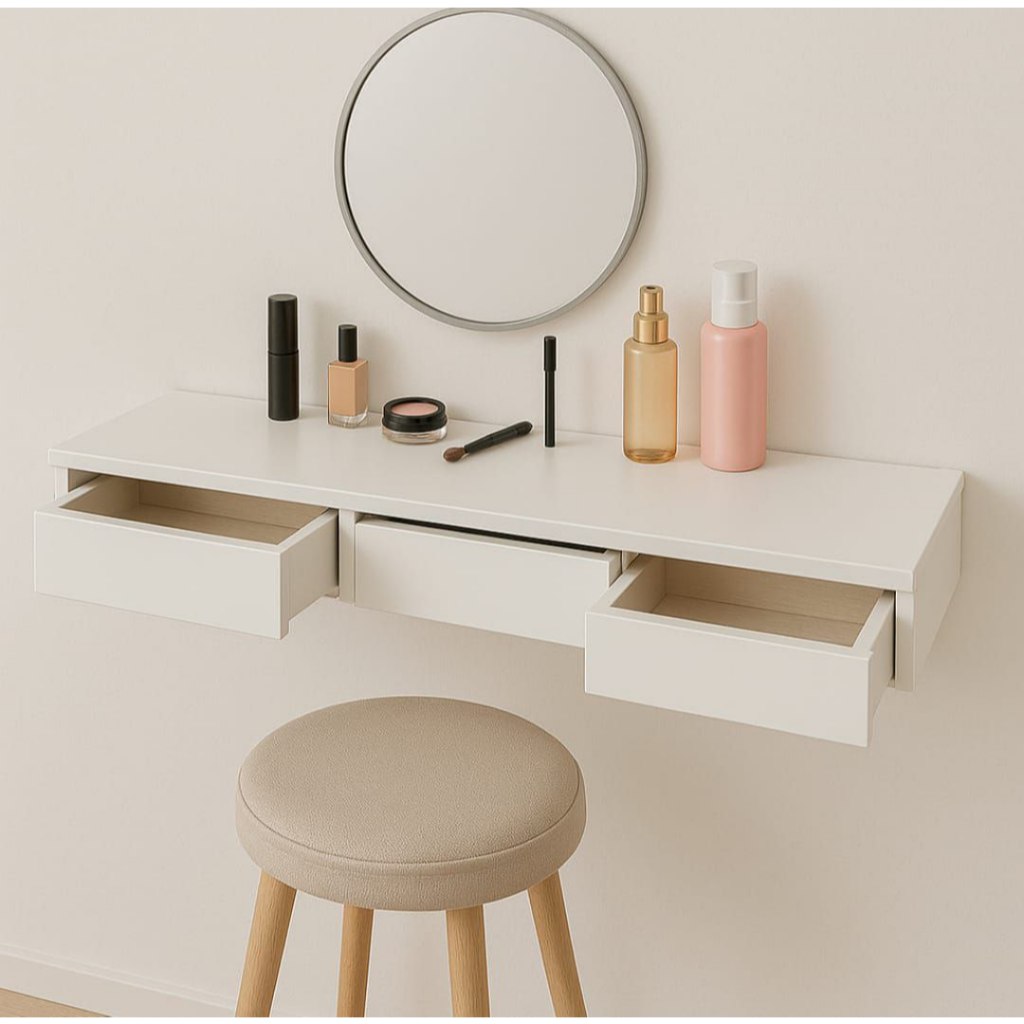 Rak 3 Laci Tempel Dinding Ambalan Melayang Meja Rias