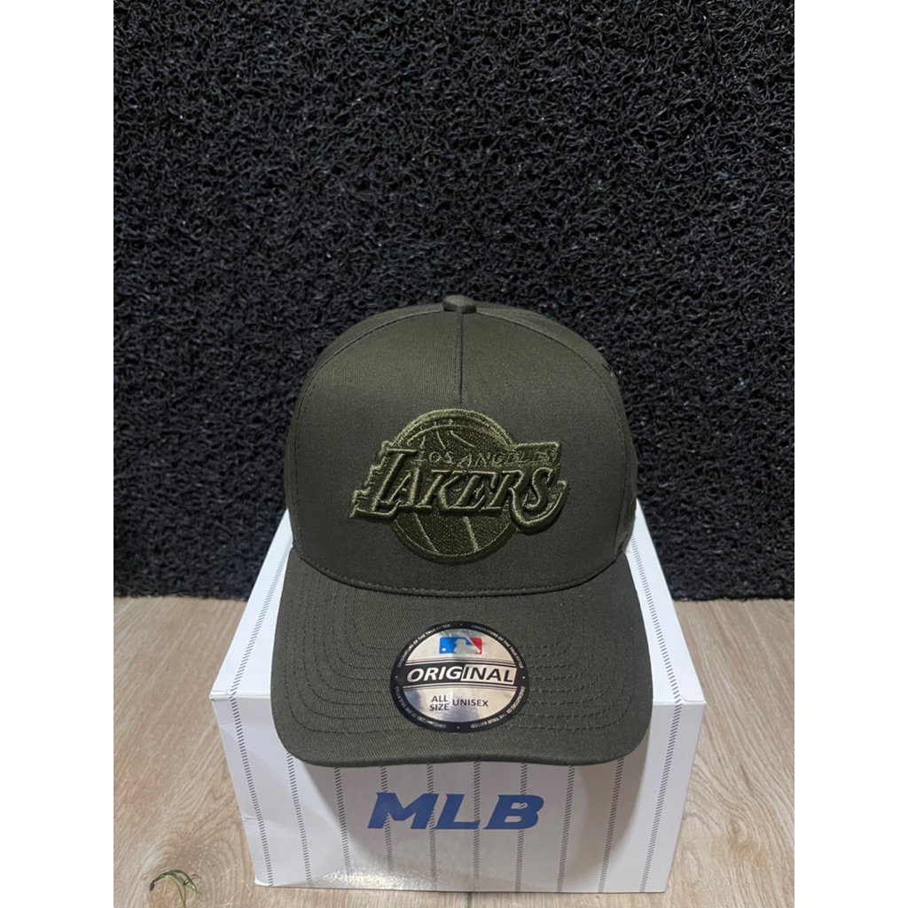 Bahan Hijau Army Logo Lakers Full Hijau Army Topi Premium Pria Wanita