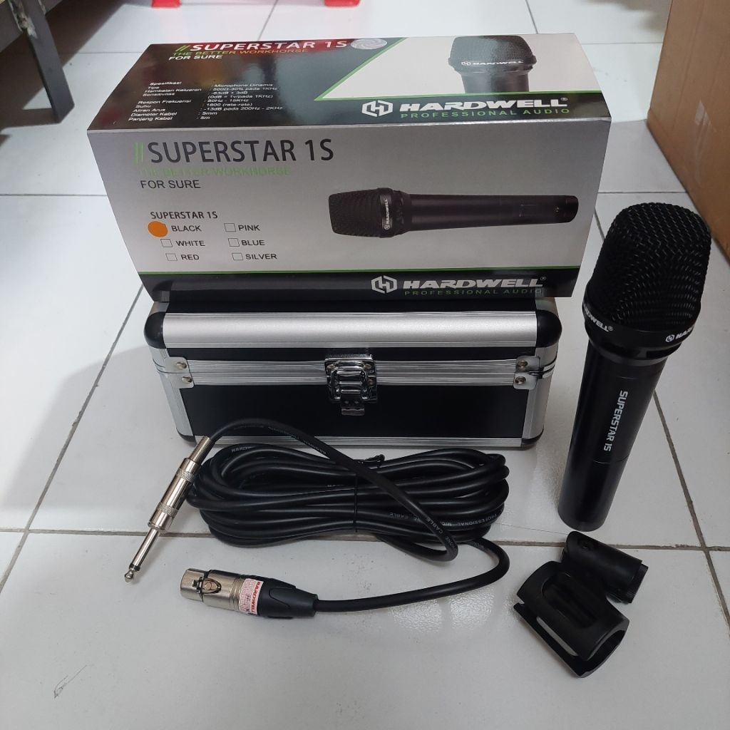 hardwell superstar1 black original microphone kabel hardwell superstar1 hitam