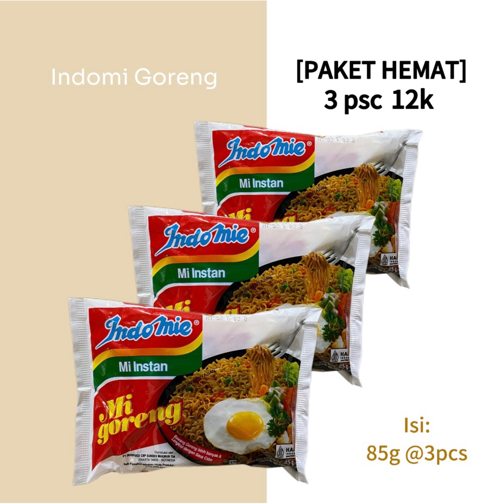 

[PAKET HEMAT] Indomi Goreng Mi Instan kemasan 85g @3pcs