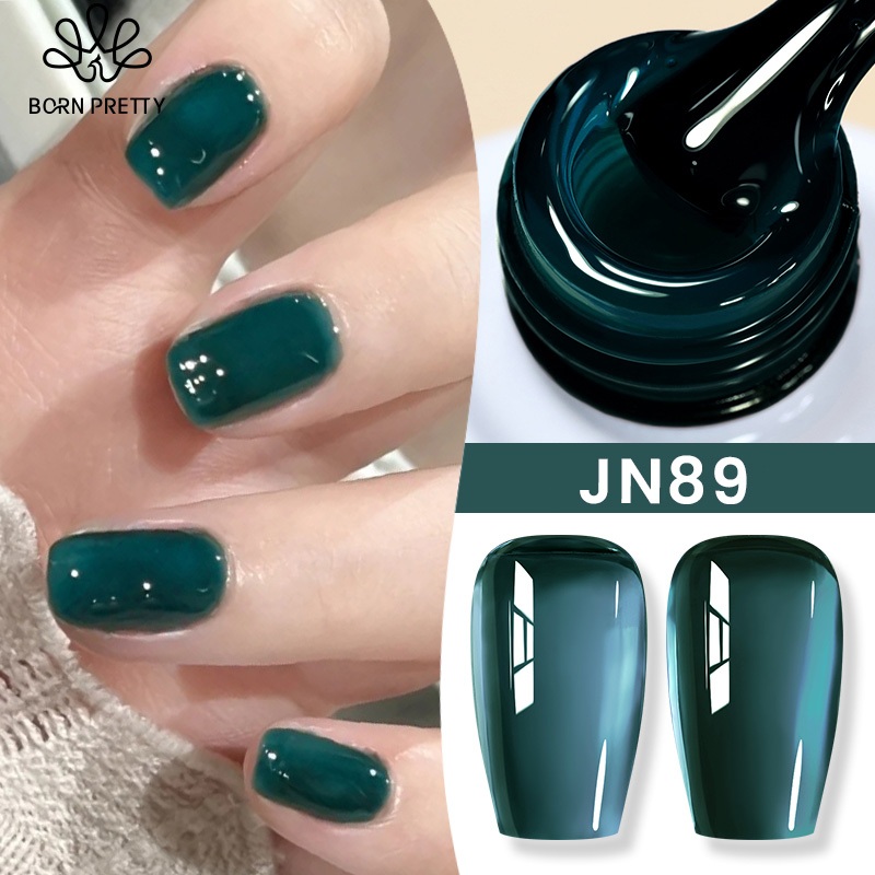 BORN PRETTY Blue Green Jelly Nail Gel Polish 10ml Transparent Summer Nude Milky Pink kutek Jelly Nai