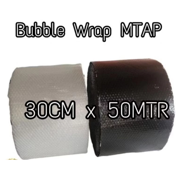 

Bubble Wrap HITAM/PUTIH METERAN 30CM x 50M