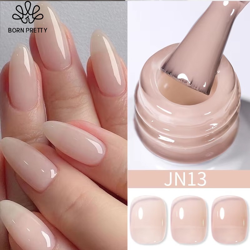 BORN PRETTY Jelly Nail Gel Polish Translucent Jelly Nude Gel Nail Polish 10ml Light Pink Peach Trans