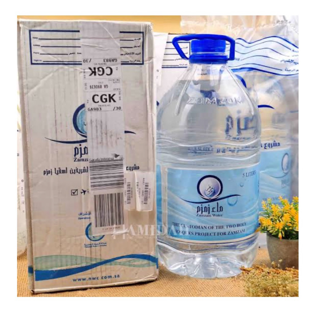 

Air zam zam BARCODE asli original Arab Saudi 5 liter