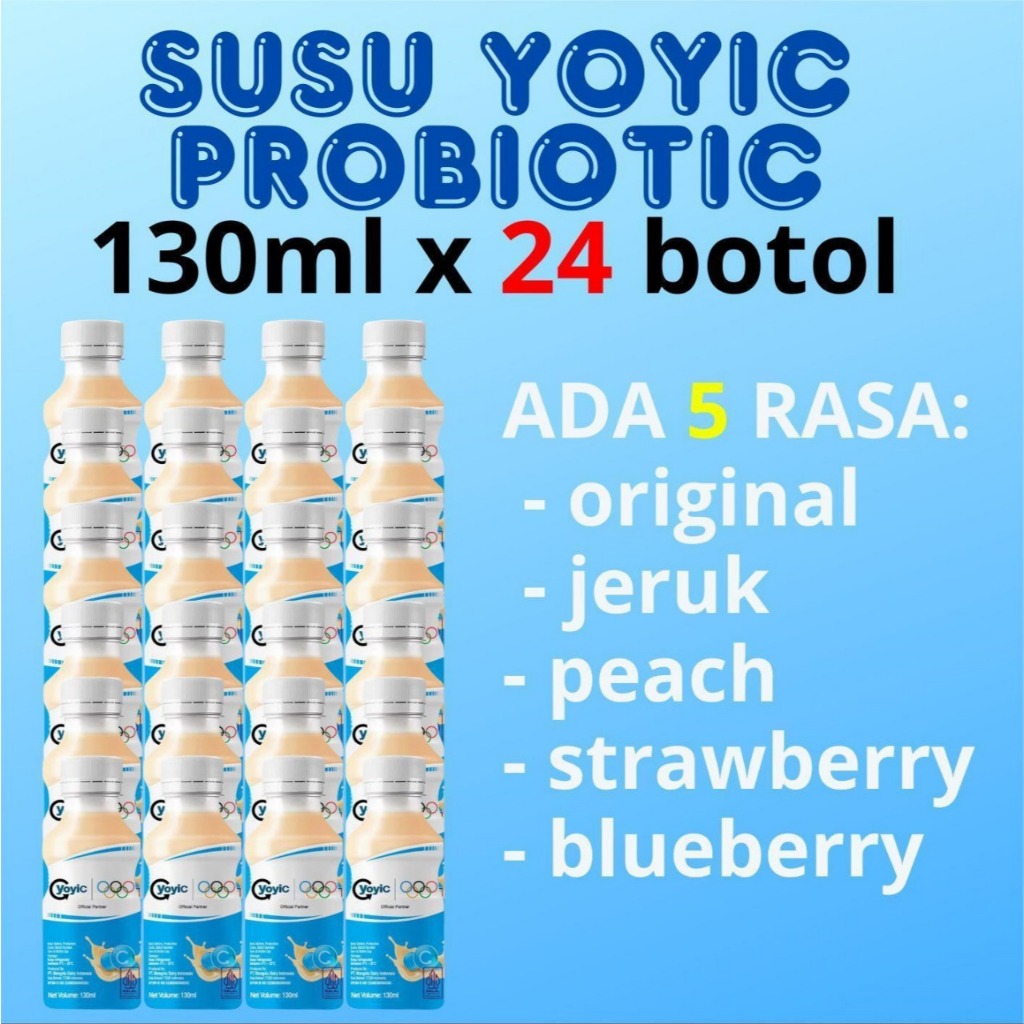 Yoyic | minuman susu Fermentasi | 5 rasa | 130ml x 24 botol