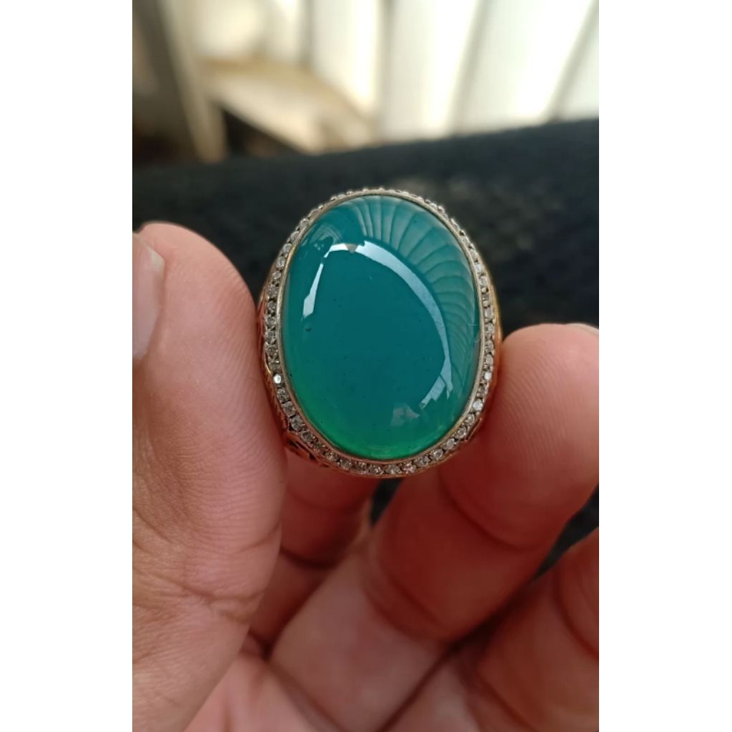 cincin batu bacan kristal natural ring perak