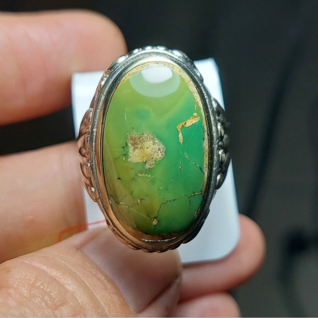 natural Pirus Persia lawasan hijau daun 24×14×7 mm