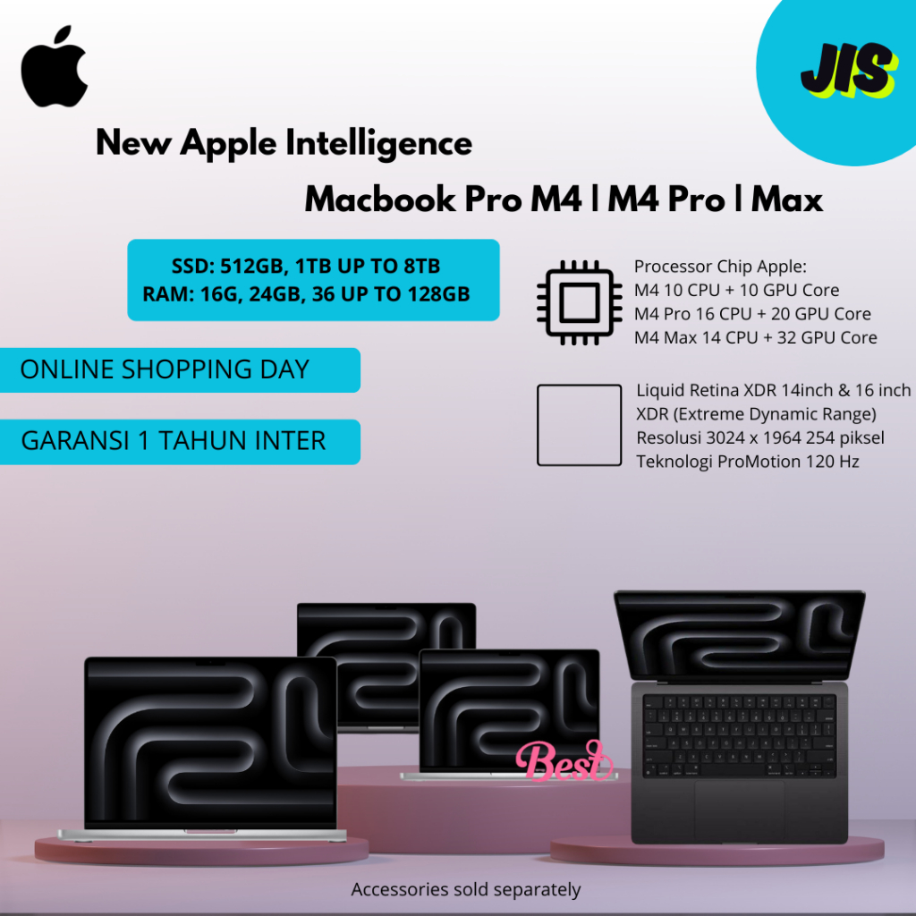 Macbook Pro 14" Chip M4 PRO Ram 24GB SSD 512GB 12-Core CPU, 14-Core CPU MX2H3 New Apple Intelligence