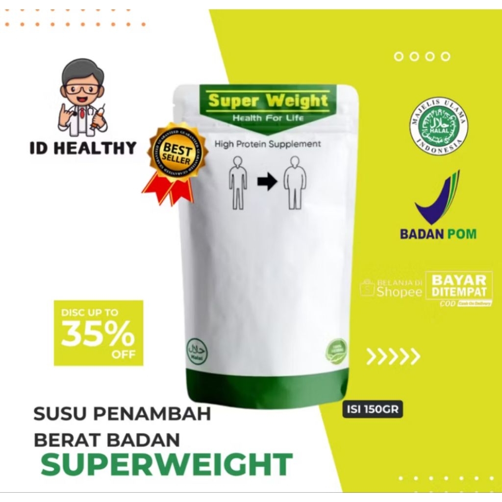 

SUSU PENAMBAH BERAT BADAN - SUSU SUPERWEIGHT - BISA UNTUK REMAJA ATAU ANAK - ANAK - SUSU PENAMBAH BERAT BADAN PERMANEN