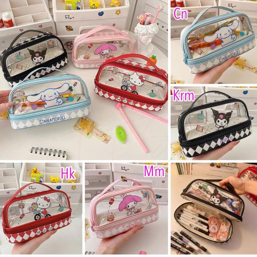 

CL Tempat pouch pensil tenteng tingkat Kitty Melody ori