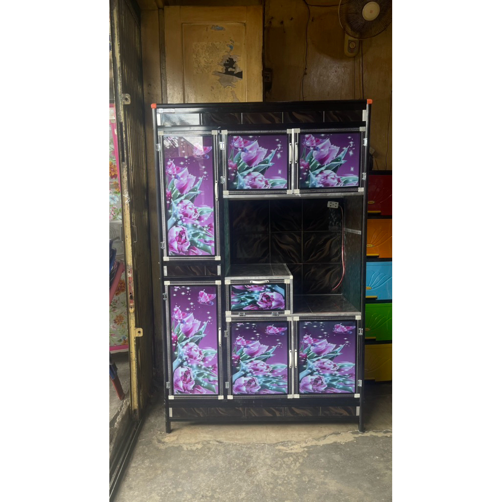 Rak Piring | Lemari Piring 3 Pintu Keramik Premium