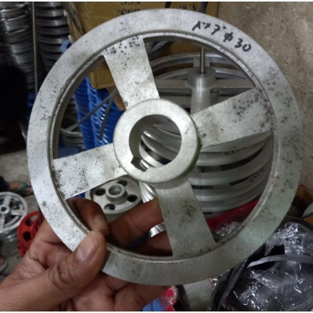 pulley pully A1 7" inch as 30 mm puli alumunium