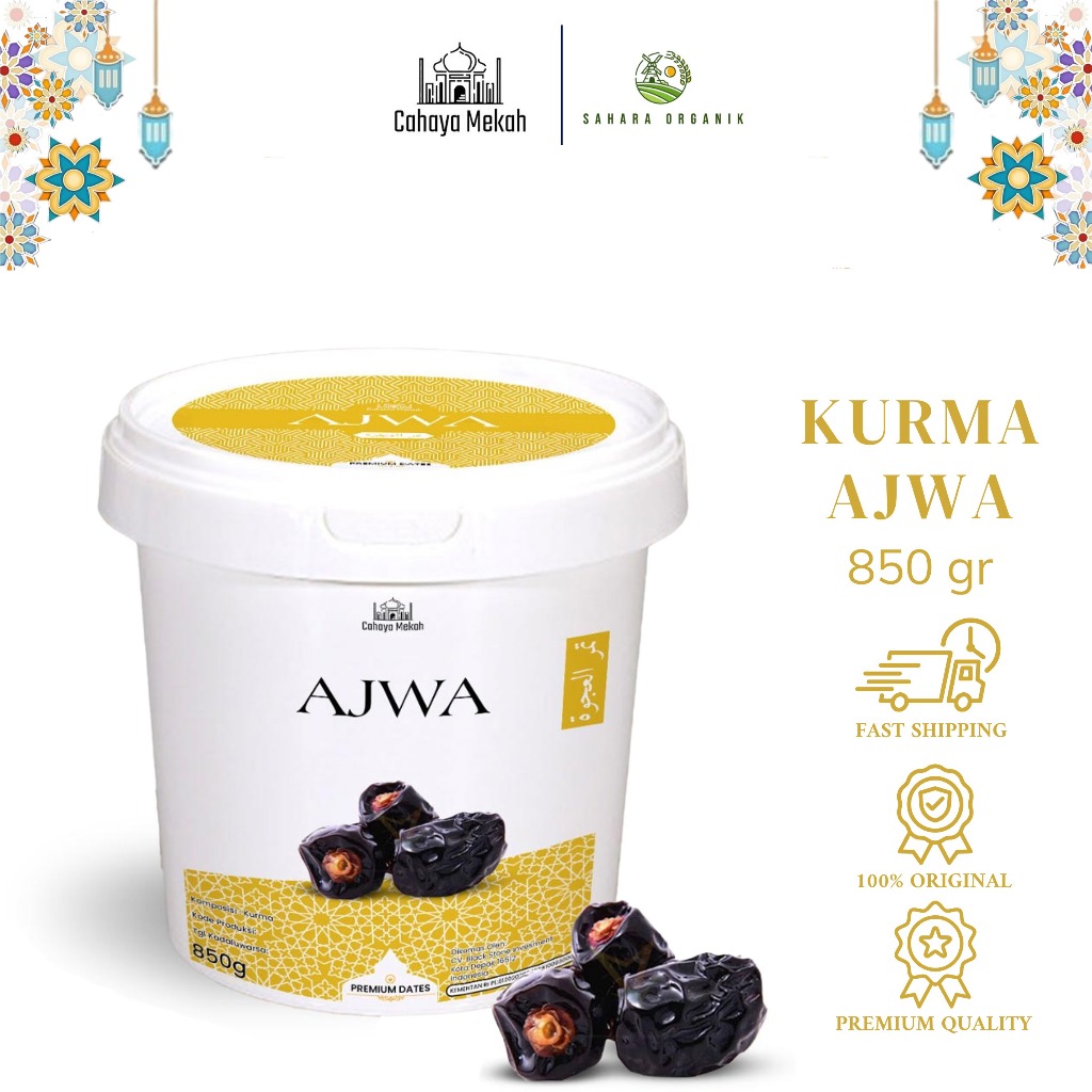 

Cahaya Mekah Kurma Ajwa Ember 850gr Kurma Nabi Premium Original High Quality