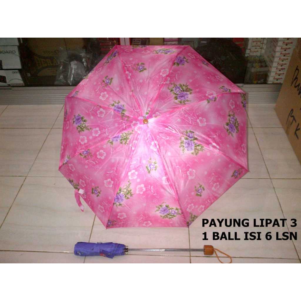 payung / payung saten / payung lipat 2 satin / payung mini lipat 3 motif / RANDOM
