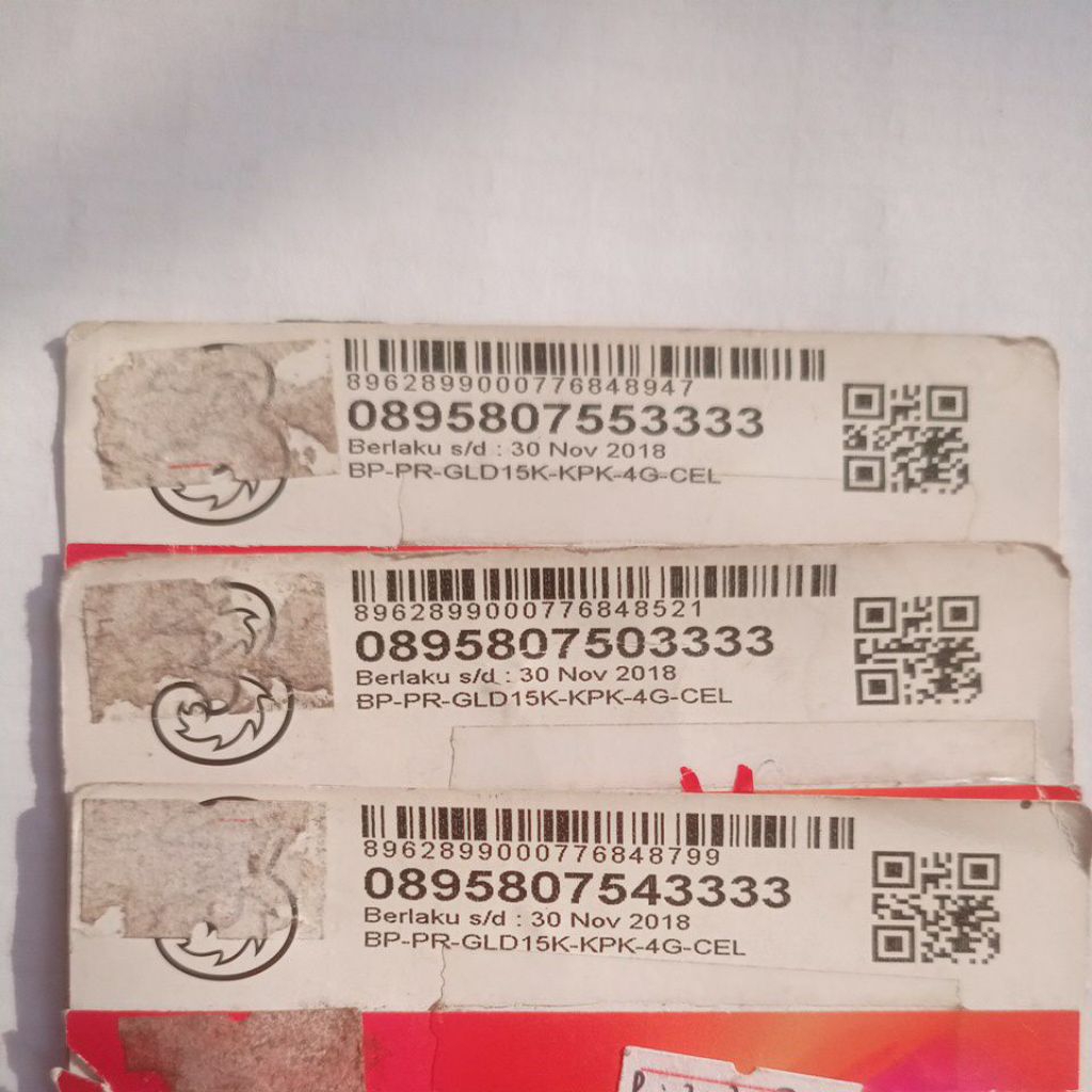 TRI (three) nomor cantik kwarted 3 R masa aktif 1 tahun update September