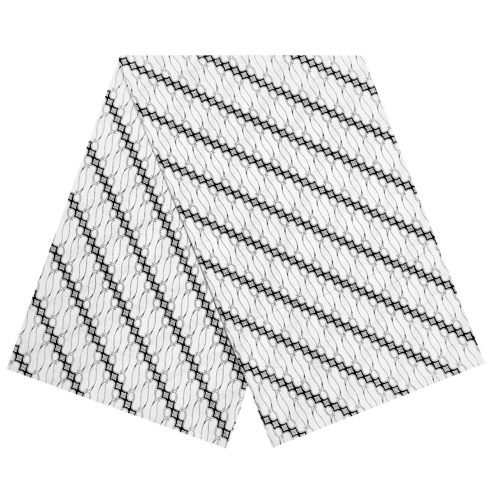 Kain Batik Jarik Panjang Parang Rusak Hitam Putih