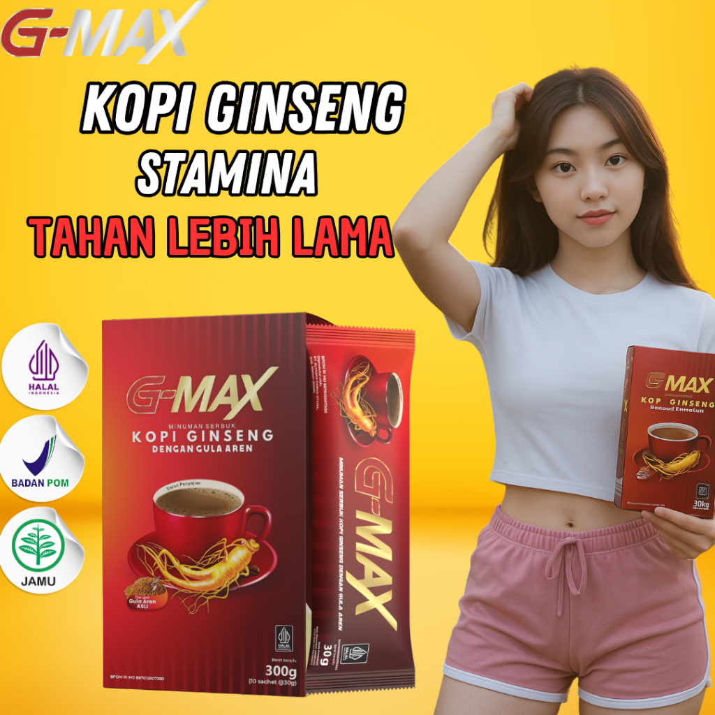 

Kopi Stamina Gmax Pria Menambah Tahan Lama Original Extra Ginseng