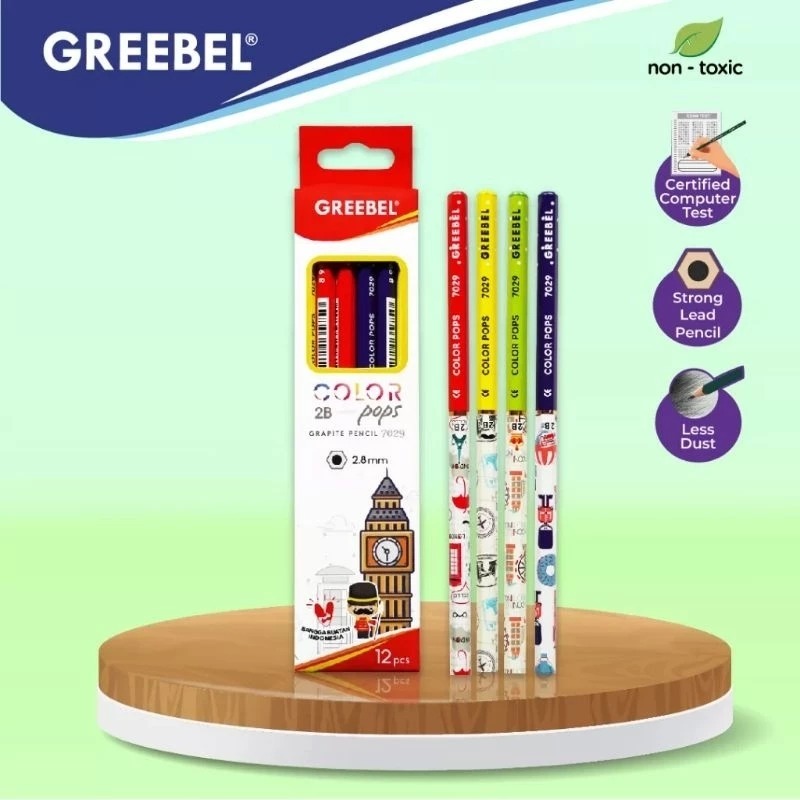 

GREEBEL - PENSIL KAYU / PERLENGKAPAN ALAT TULIS / PENSIL 2B 7029 COLOR POPS