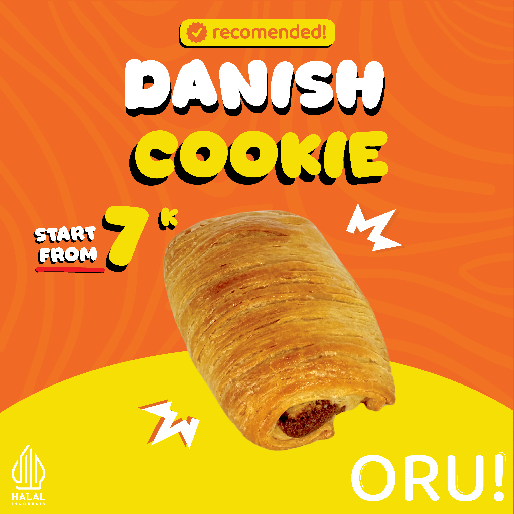 

[PROMO] DANISH CHOCOLATTE COOKIE / ROTI PASTRI LAMINASI ISI COOKIES COKLAT - ORU Indonesia