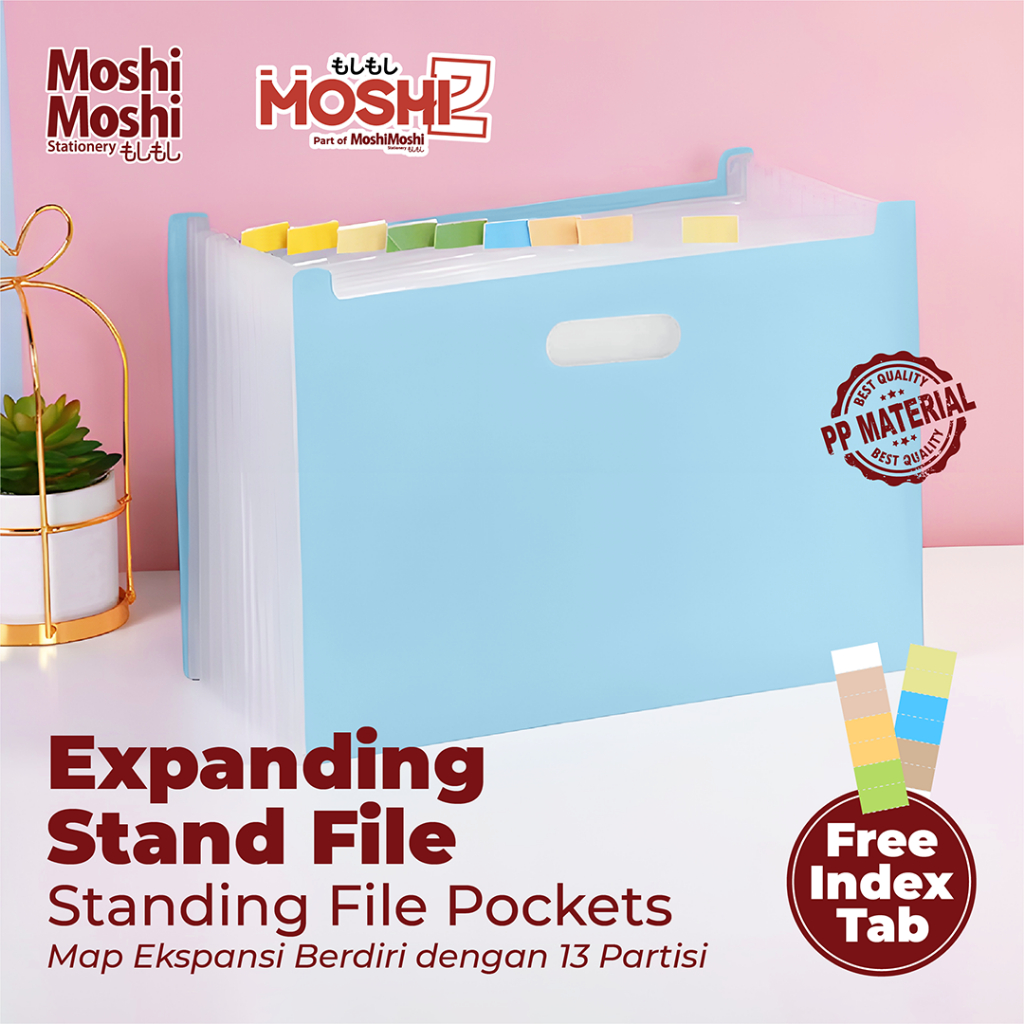 

Expanding Stand File Color 13 Pockets A4 Moshi Map Ekspansi Berdiri Dokumen Harmonika Slot Partisi Free Index