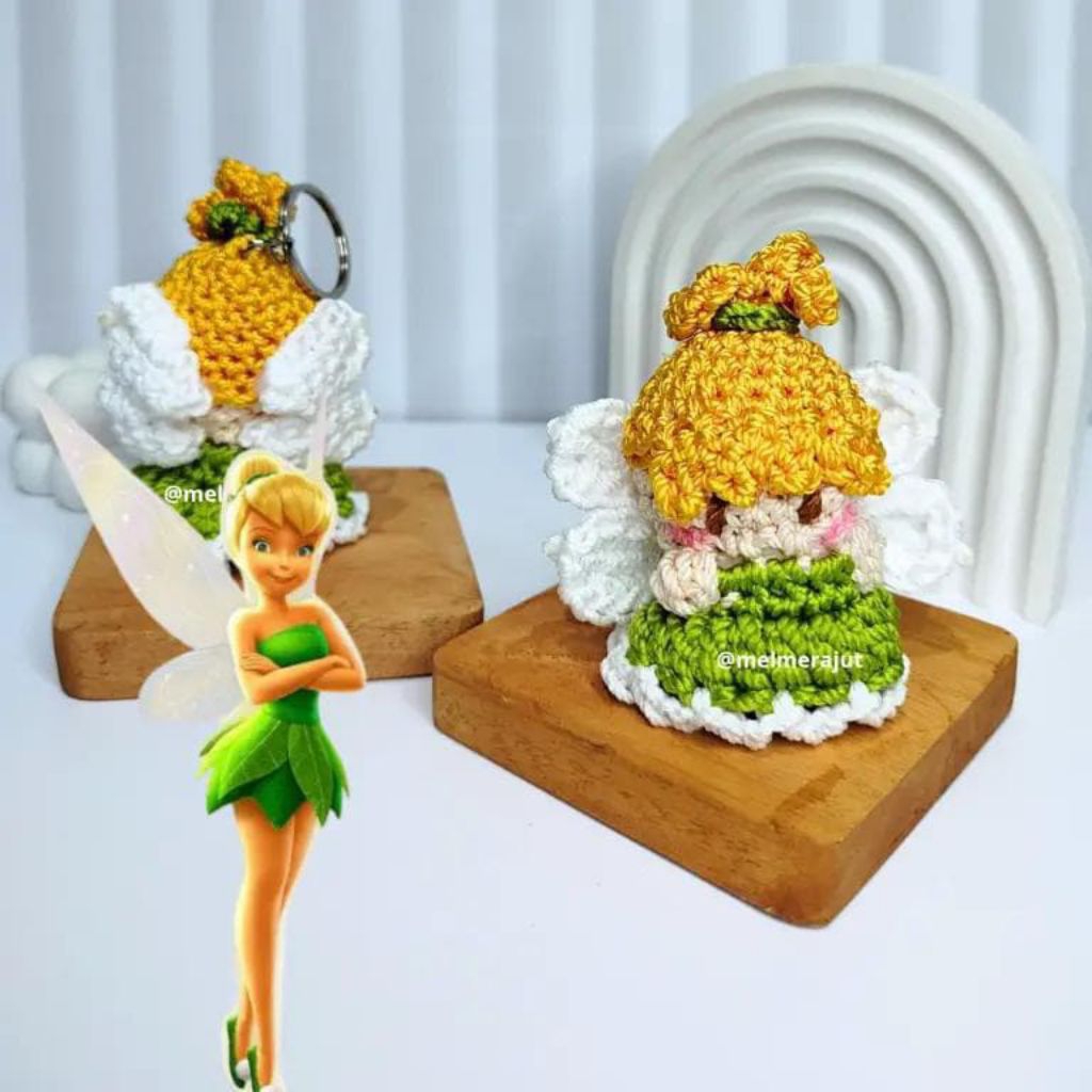 GANTUNGAN KUNCI RAJUT/GANCI RAJUT TINKERBELL DISNEY MURAH