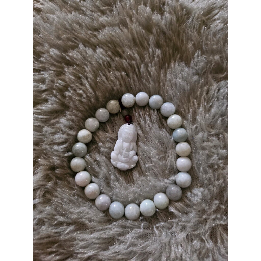 Gelang Giok Bandulan Giok Dewi kwan im 8mm