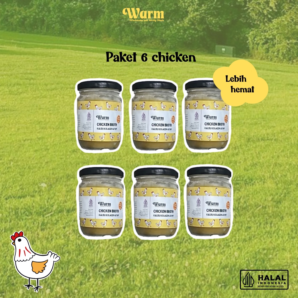 

Warm - Chicken Broth - Kaldu Kolagen Ayam - PACKAGE 6 jar