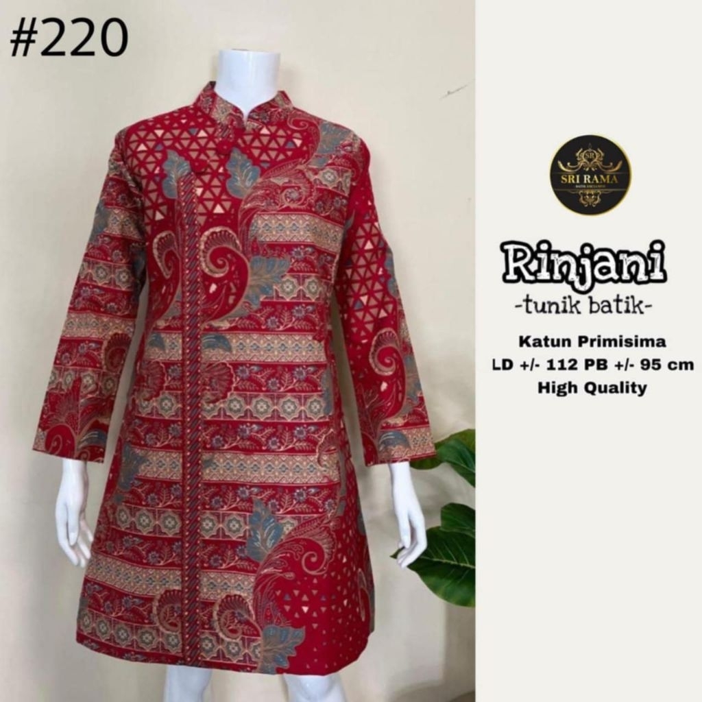 AZZURA TUNIK // TUNIK BATIK CEWEK RINJANI TUNIK BAHAN KATUN PRIMISIMA ADEM HALUS by SRI RAMA