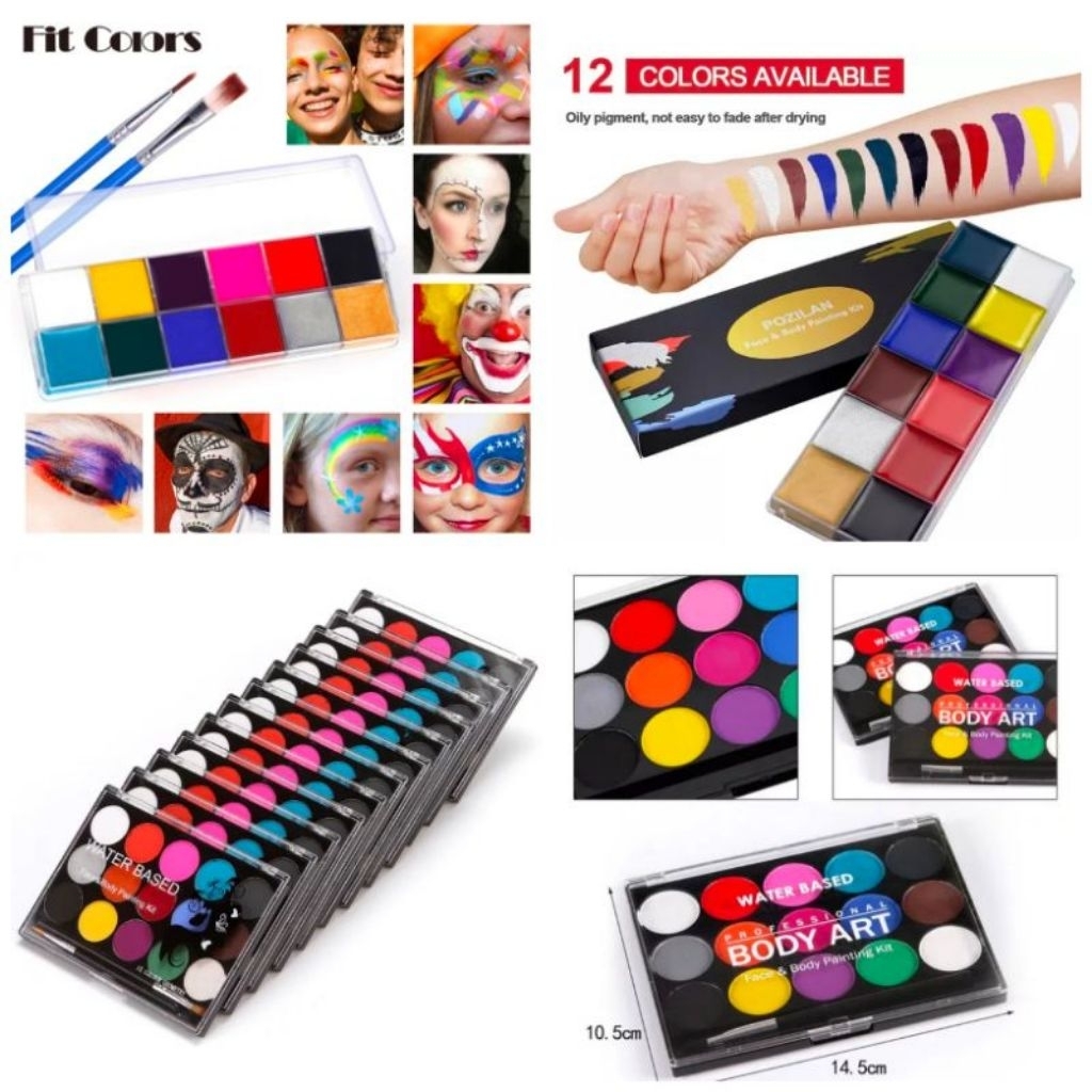 

Face Painting Set 15 Warna dan 2 Kuas Body Art