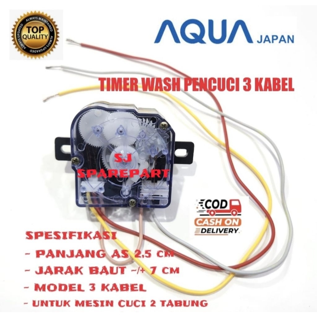 TIMER WASH MESIN CUCI AQUA 2 TABUNG 3 KABEL / TIMER MESIN CUCI AQUA