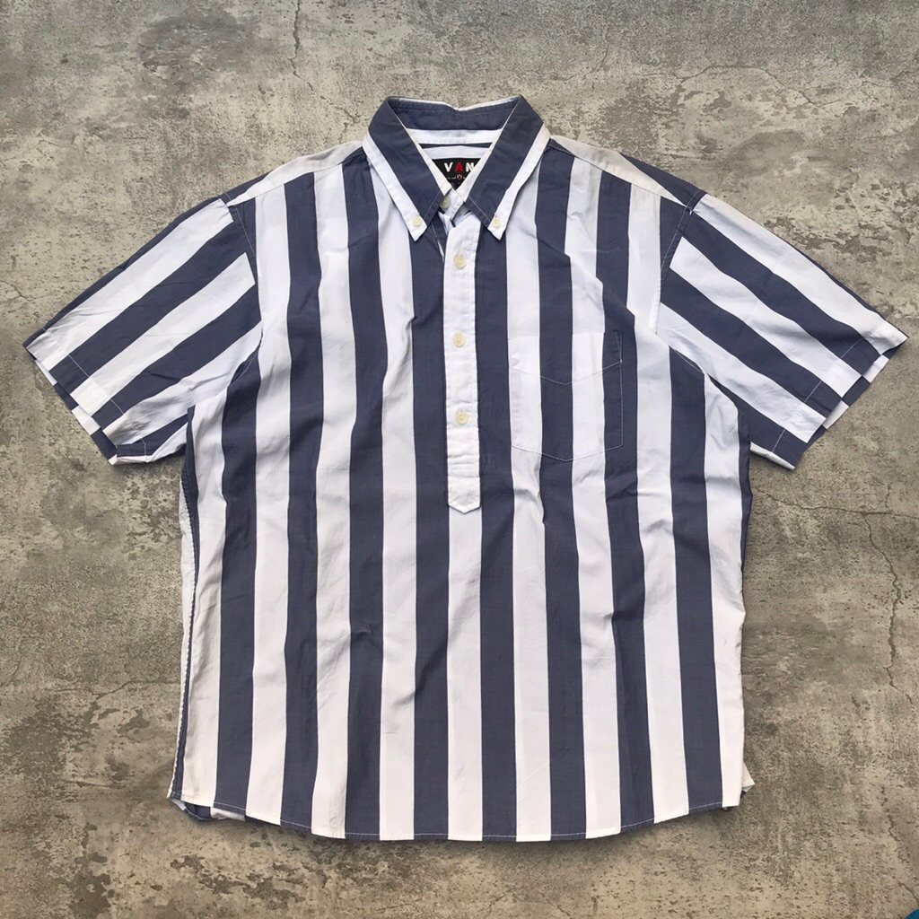 kemeja shanghai hawai boxy stripe streetwear skena y2k second