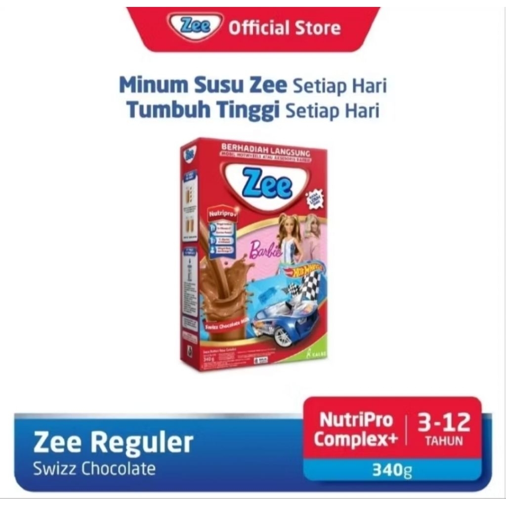 

Zee •| Zee reguler kemasan 340 gr coklat •| Nutrisi tinggi kalsium usia 3-12 tahun