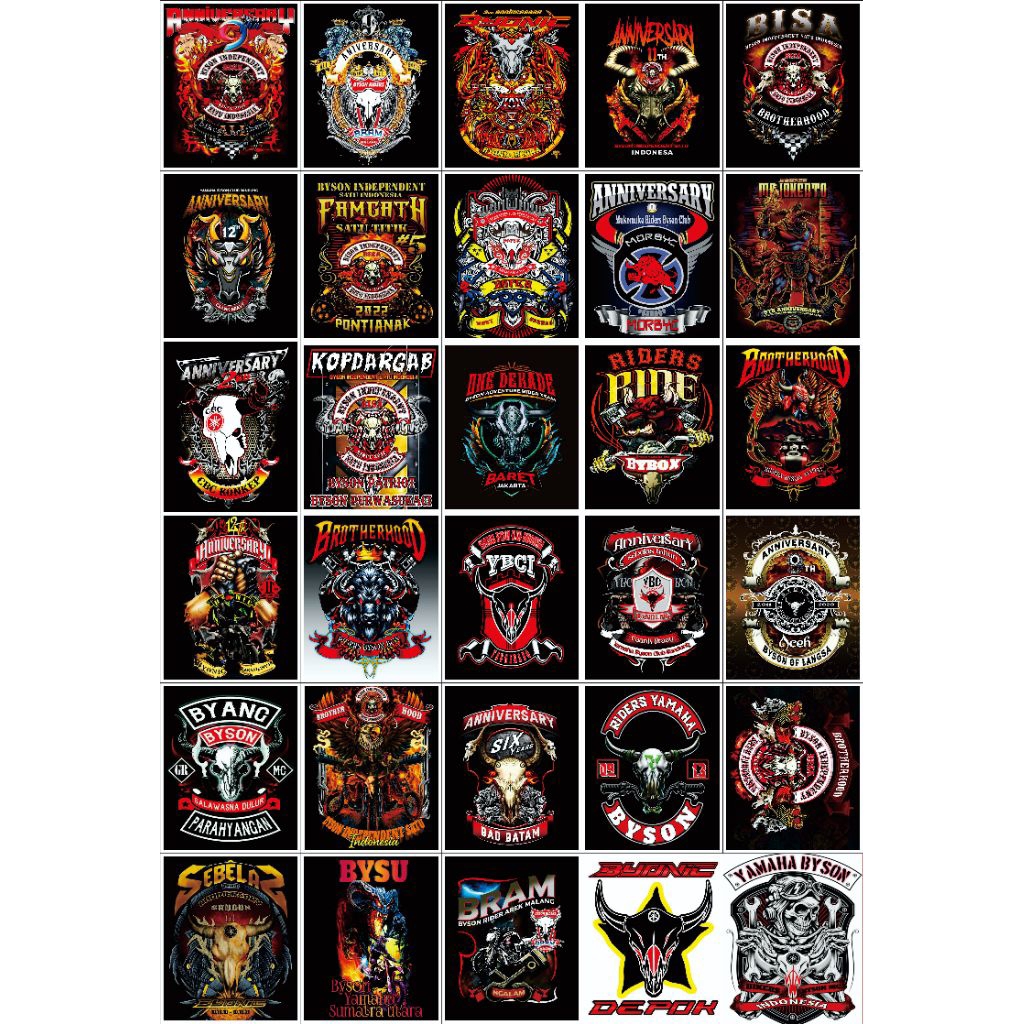 

Stiker Yamaha Byson Sticker acara Motor Byson isi 10 cutting siap tempel helm motor dll