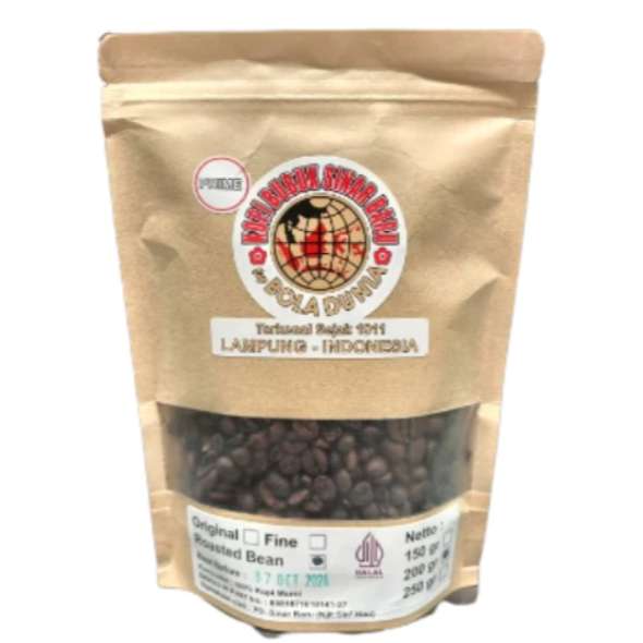 

Biji Kopi Roasted Sinar Baru Cap Bola Dunia Prime Premium 200 gr