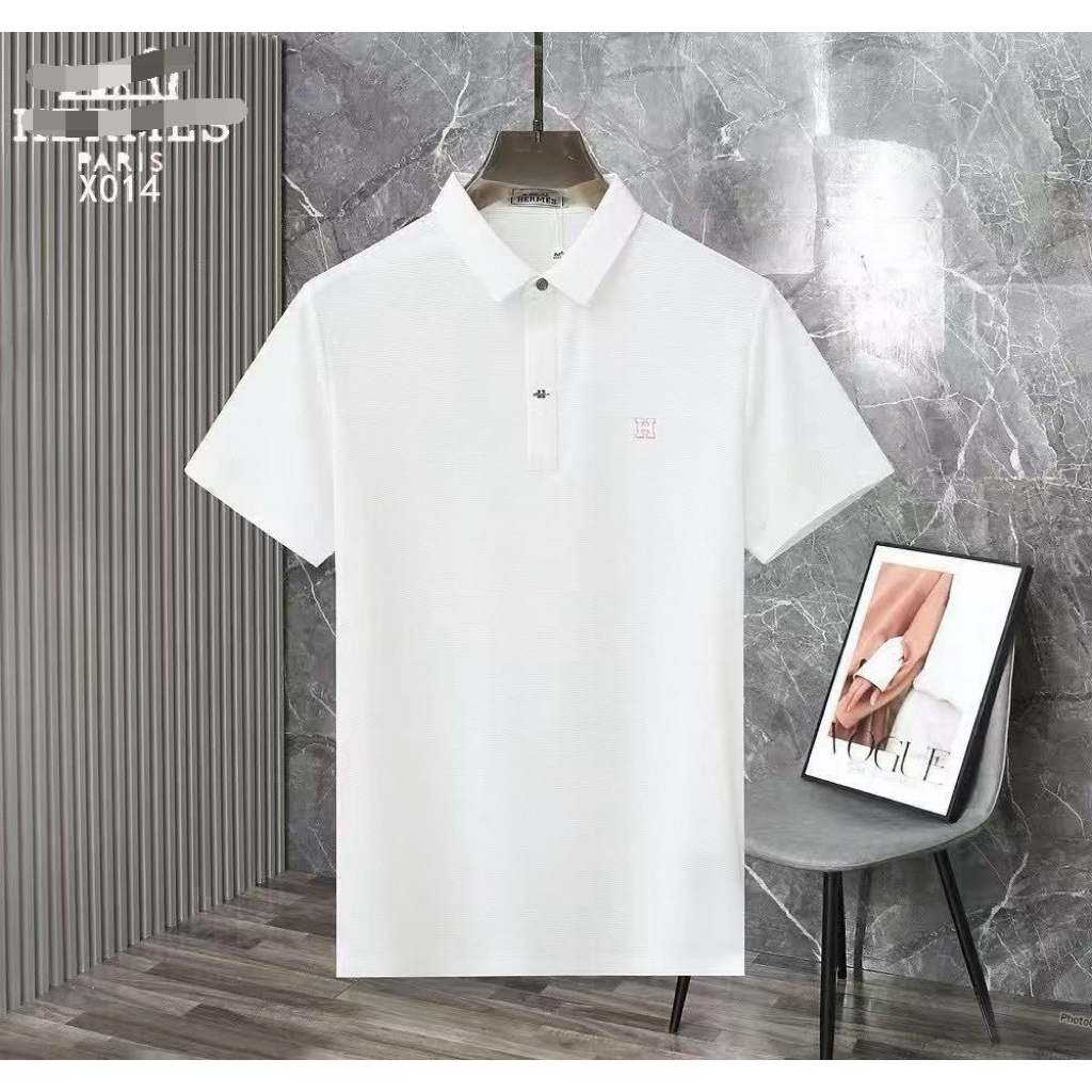 baju kaos berkerah pria dewasa putih polos / polo tshirt pria branded