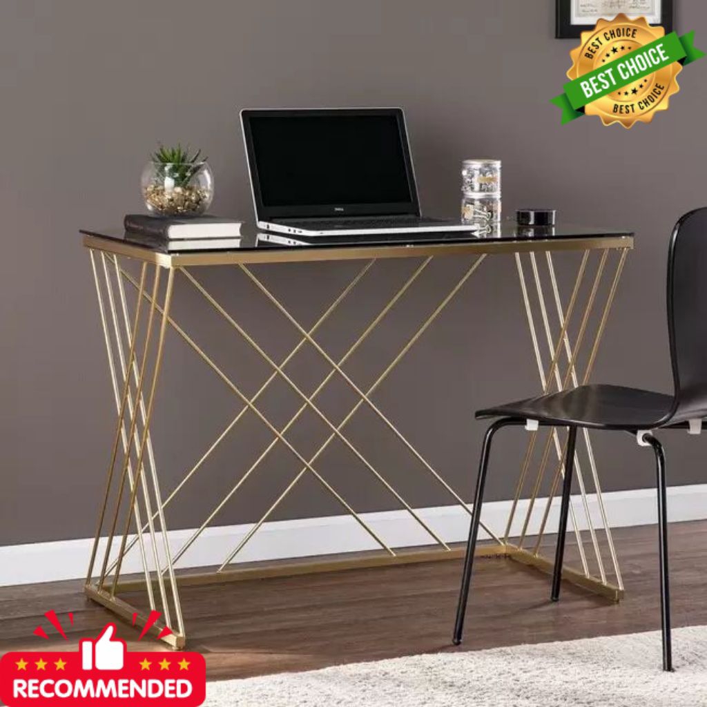 Meja kerja top table kaca bening